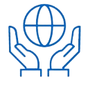 Ikon som visar två händer som håller en jordglob